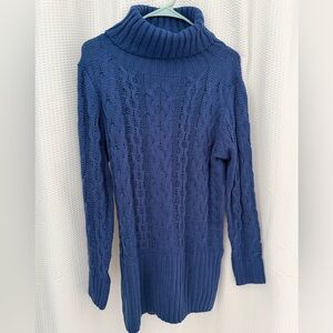 Annabelle Navy Cable Knit Turtleneck Sweater/Dress